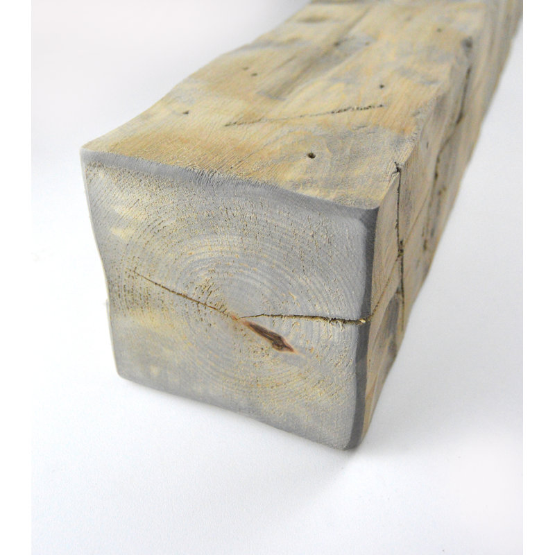 Wilson Barnwood Fireplace Shelf Mantel, Driftwood, 4"H x 8"W x 48"D