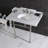 Kingston Brass Pemberton 36-Inch Carrara Marble Console Sink with Brass Legs (8-Inch, 3-Hole)-72887965