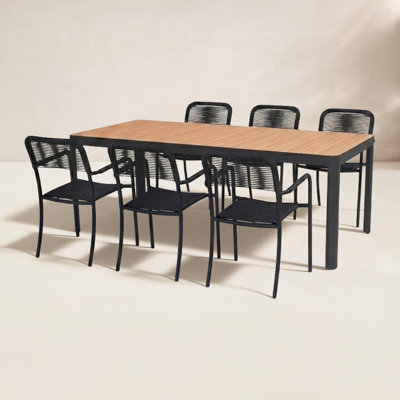 Brix 82" Teak Patio Dining Set