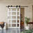 Modern Frosted Glass Design - 5 Lite Glass Manufacture Wood Sliding Bypass Barn Door With Hardware-109011704