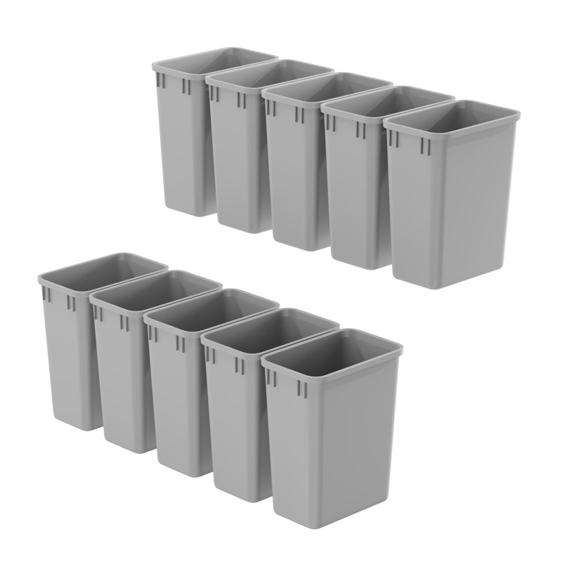 Poubelle en plastique Dowell, 9 gallons, paquet de 10 pièces