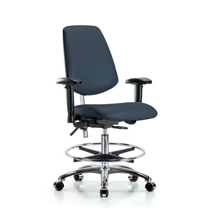 Chaise de dessinateur Josiah, Roulettes, Bleu impérial, Inclus