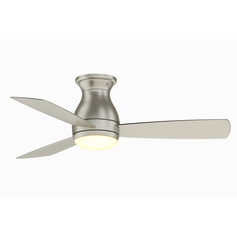 Hugh 44 inch Indoor/Outdoor Ceiling Fan with LED Light Kit - Brushed Nickel, Brushed Nickel