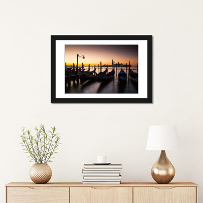 « italie, venice, soleil, gondoles » par mikolaj gospodarek, reproduction d’impression sur toile tendue