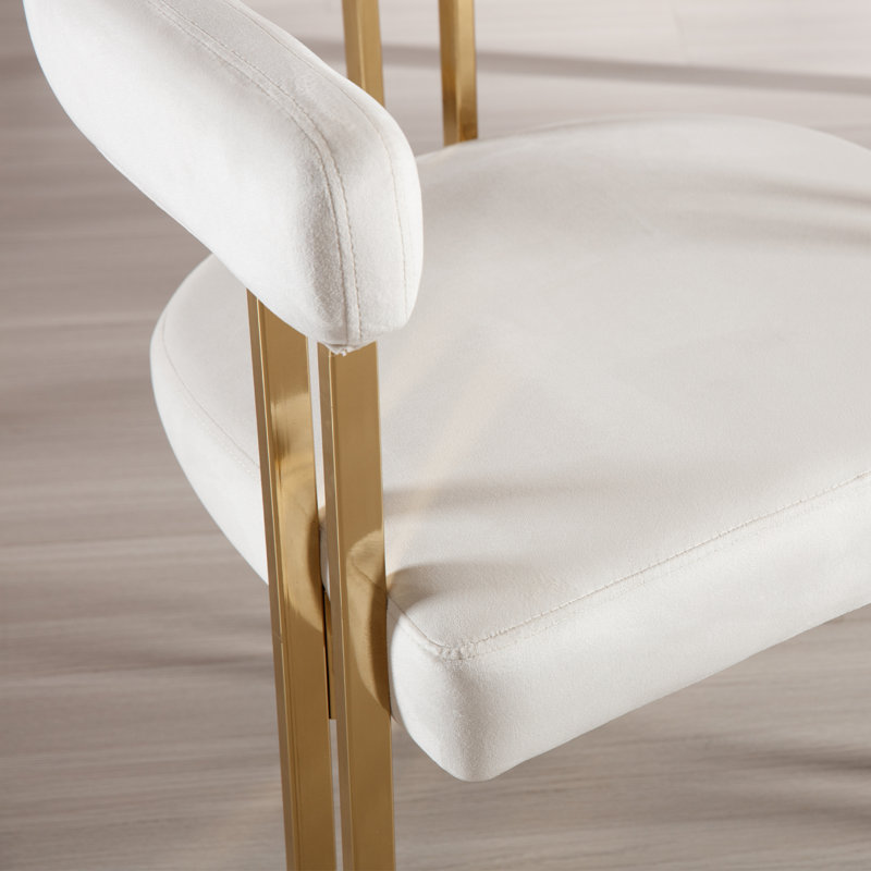 Chaises de salle à manger Barrel, Velours beige