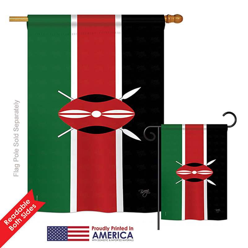 Ensemble de 2 côtés de l’ensemble de 2 côtés en polyester vertical décoratif "kenya of the world"