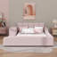 Lit double tapissier pleine grandeur, lit combiné mère-enfant avec table d'appoint et mini tabouret-1340279102