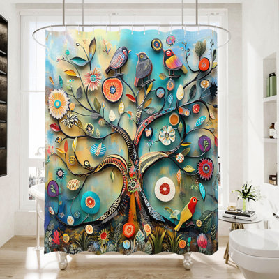 Hifsa Fabric Shower Curtain with Hooks Included