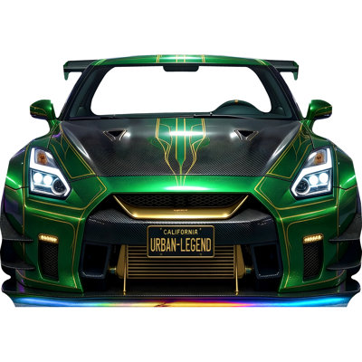SS11382 JDM Underglow Neon Tuner Car Street Drift Race Cardboard Cutout Standee Standup