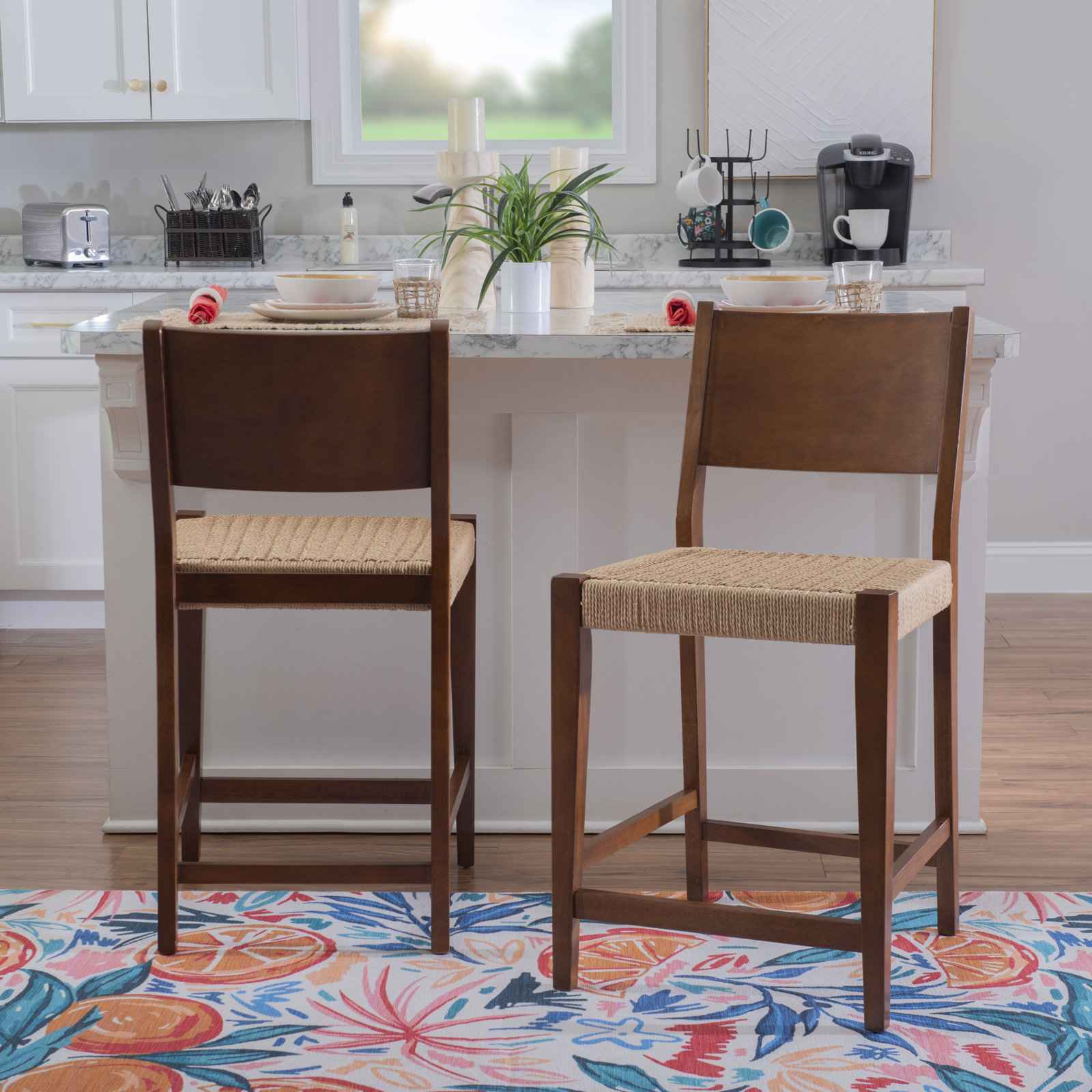 Alistair Counter & Bar Stool, Counter stool (24” Seat Height), Brown