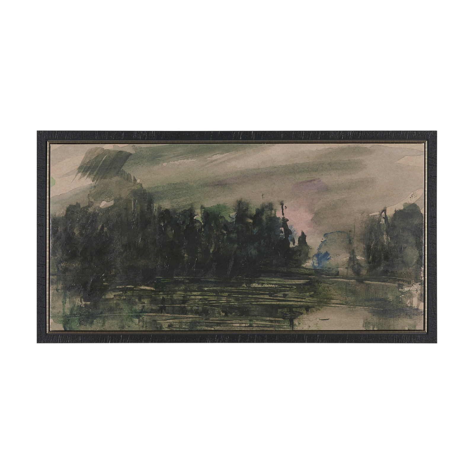 Dusk Hand-Embellished Canvas Painting, Framed Wrapped Canvas Twinglight
