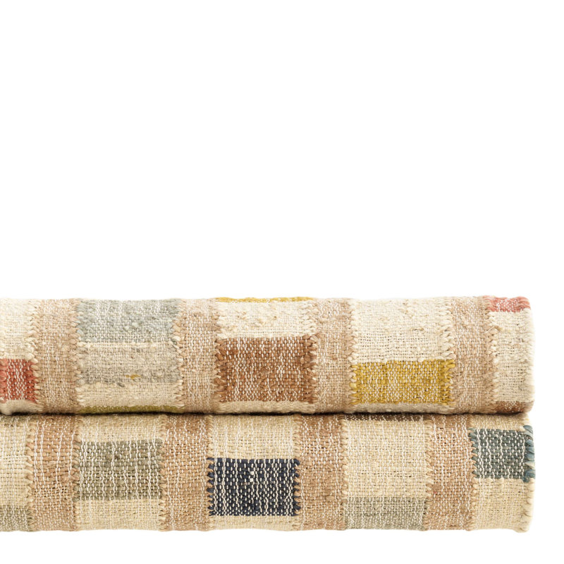 Mosaic Blue Handwoven Jute Rug, Rectangle 10' x 14'