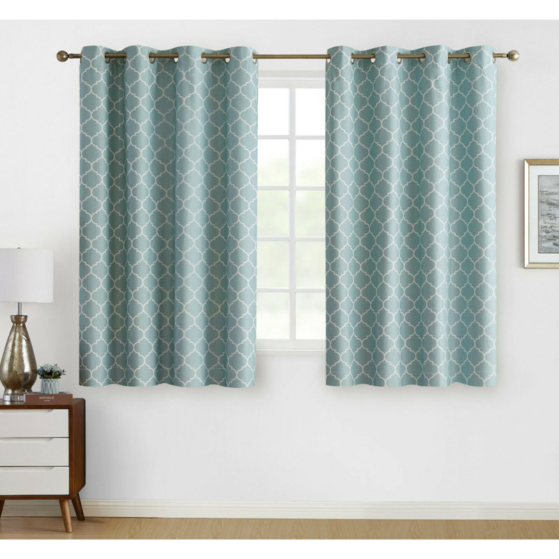 Paire de rideaux occultant et isolants avec œillets Onna, l 52" x L 63", Bleu