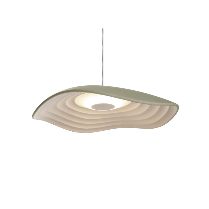 1 - Light LED Unique/Statement Pendant, White, Olive Gray