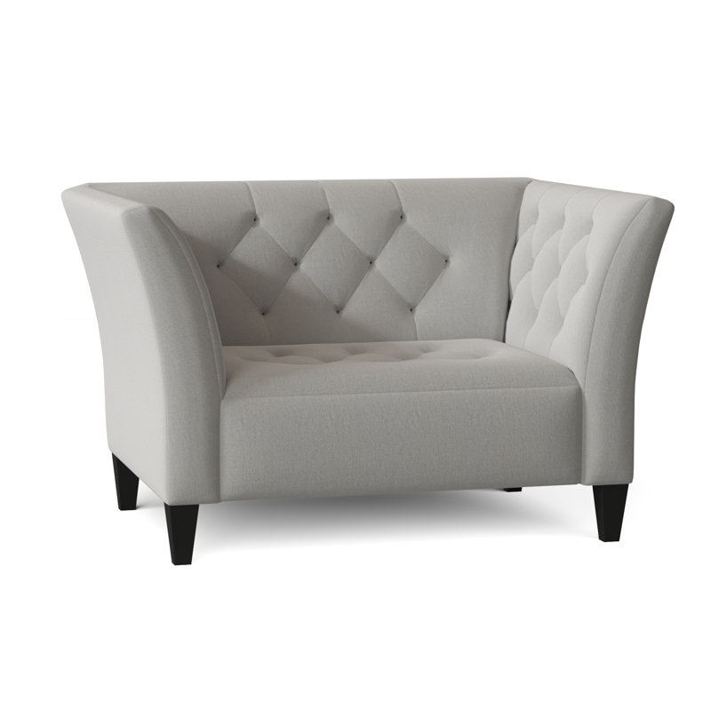 Carruth Upholstered Armchair, Gypsy Vapor Performance Microfiber