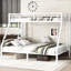 Lit superposé simple au-dessus de grand lit simple en métal TG, solution d'espace pour les adolescents, réduction du bruit, blanc, structure, espace de rangement sous le lit, installation sur 2 côtés, option de sommeil Éléments pour les adolescents et les adultes, deux forts