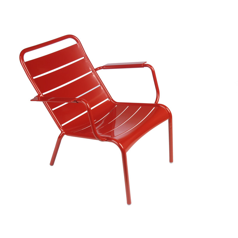 Luxembourg Metal Outdoor Lounge Chair, Poppy Red