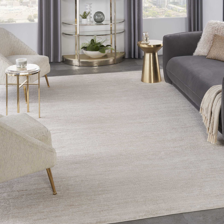 Mullican Sandy Solid Ivory/Beige Easy Care Indoor/Outdoor Area Rug