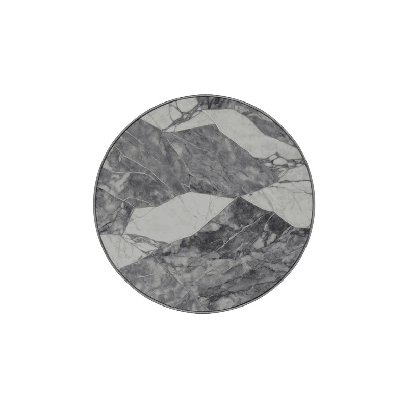 Machine Washable Gray Area Rug, Round 5'