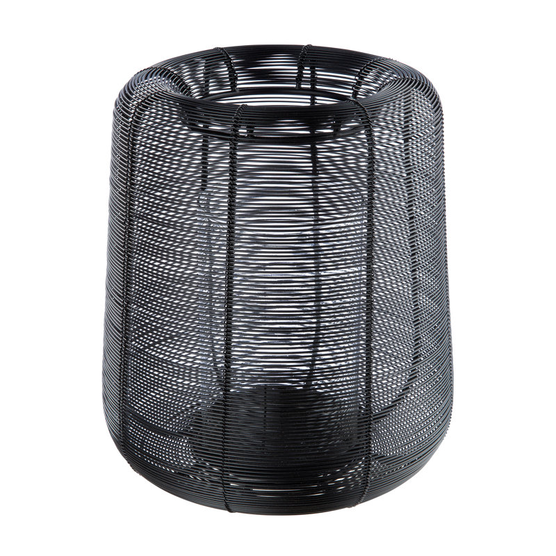 Metal Tabletop Hurricane, Black, 25cm H x 20cm W x 20cm D