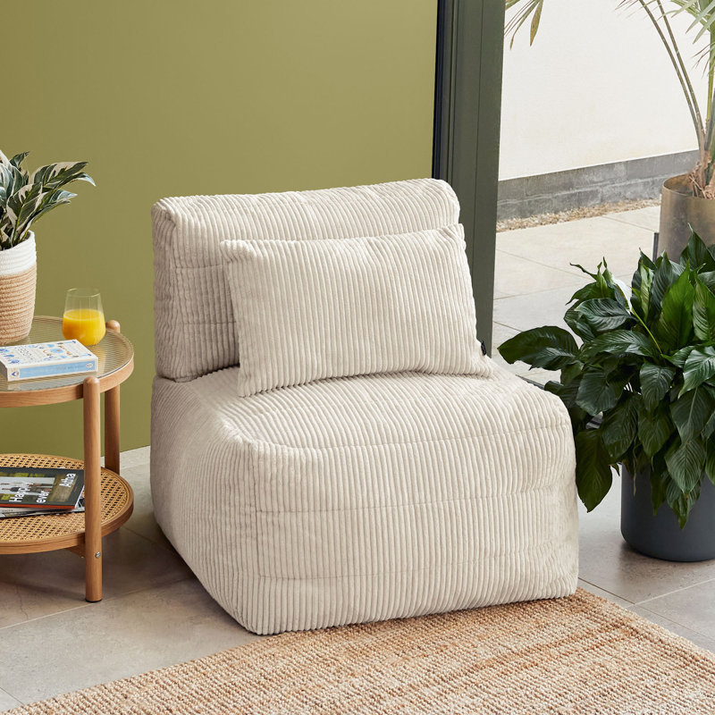 Corduroy Bean Bag Lounger, Cream