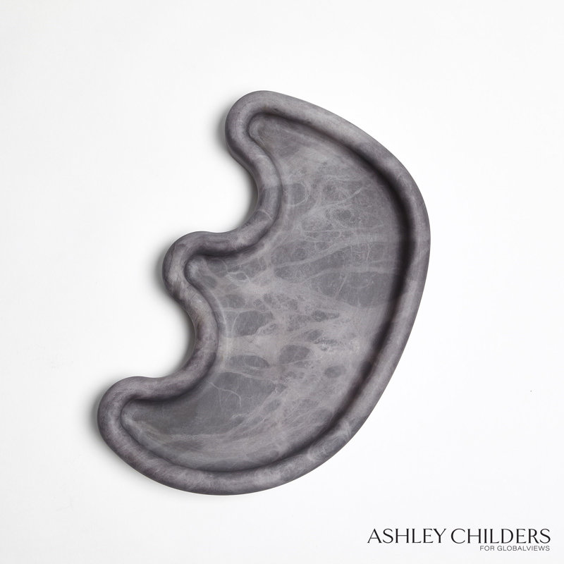 Amera Alabaster Tray, Gray
