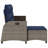 Reclining Patio Sofa With Cushions L-Shaped Poly Rattan-382095632