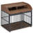 Versatile Heavy Duty Dog Crate with Lockable Wheels and Double Layer Storage