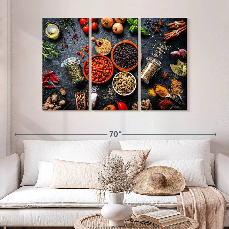 Yarlin Rustic Kitchen Ingredients, 32" H x 50" W