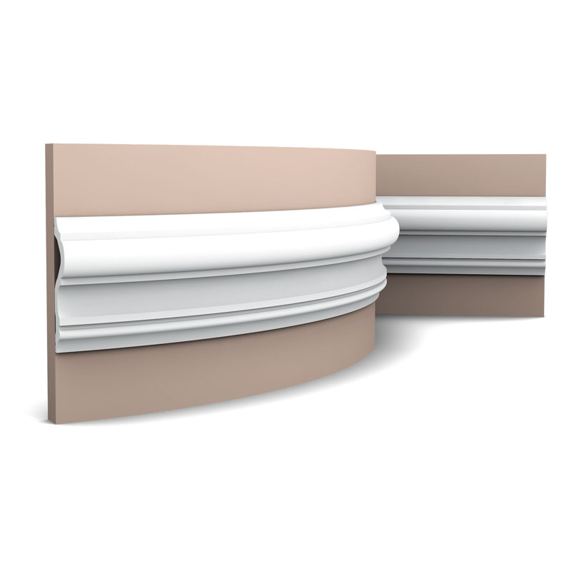 White Polyurethane Flexible Baseboard Moulding, 78 inches
