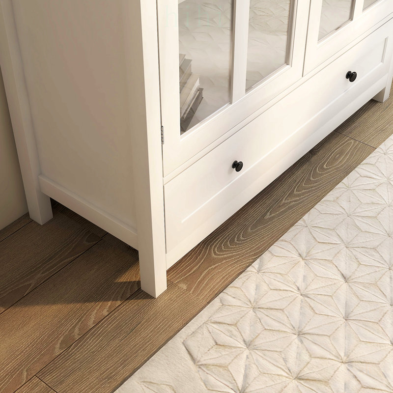 Armoire de rangement polyvalente avec portes doubles en verre et poignées en cloche uniques pour les maisons modernes