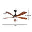 Ventilateur de plafond moderne 52 pouces avec 5 pales ABS noir réversible, moteur à courant continu pour chambre à coucher