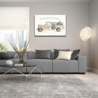 «Modern Farmhouse 8 Cream Truck» par Anne Tavoletti, art mural en verre acrylique