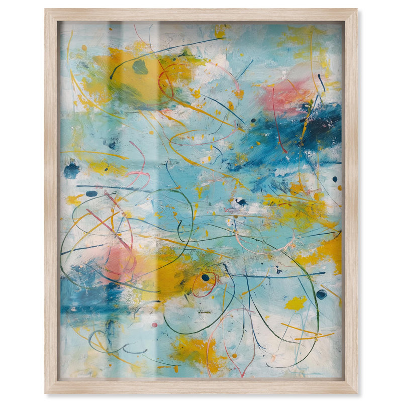 Grande décoration murale Linear Effervescence I Shadowbox Print par Art Remedy, cadre noir, 16 x 20, H 37 po x l 31 po