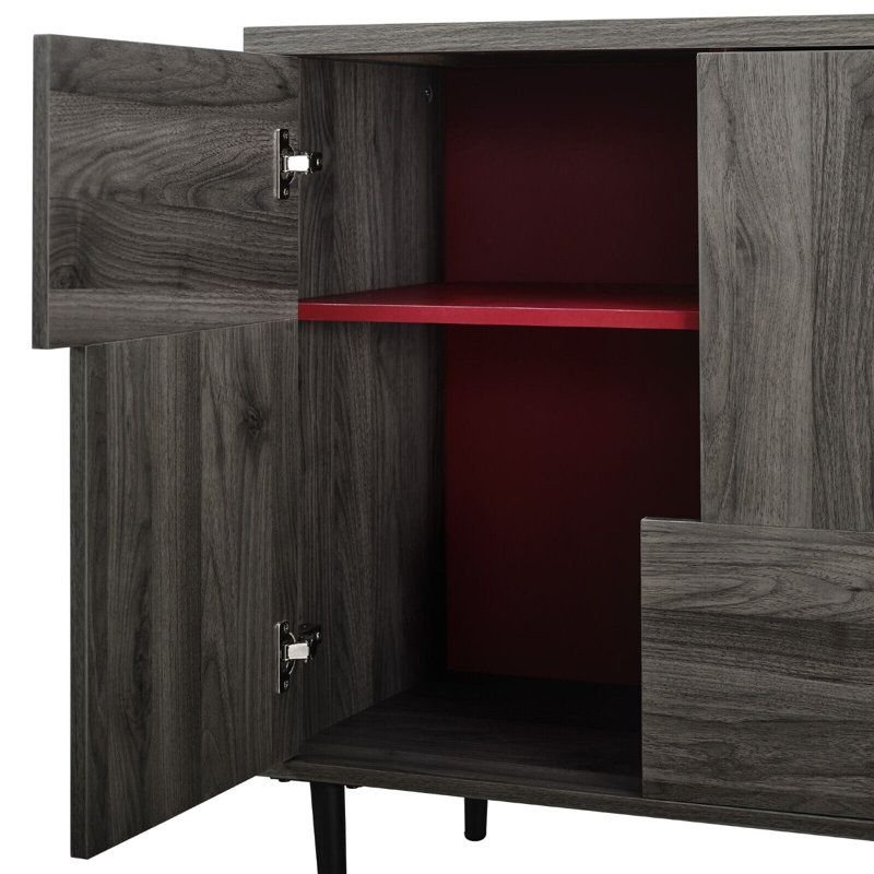 Shiflet 78.5cm H x 76.5cm W Geometric Bookcase, Slate Grey