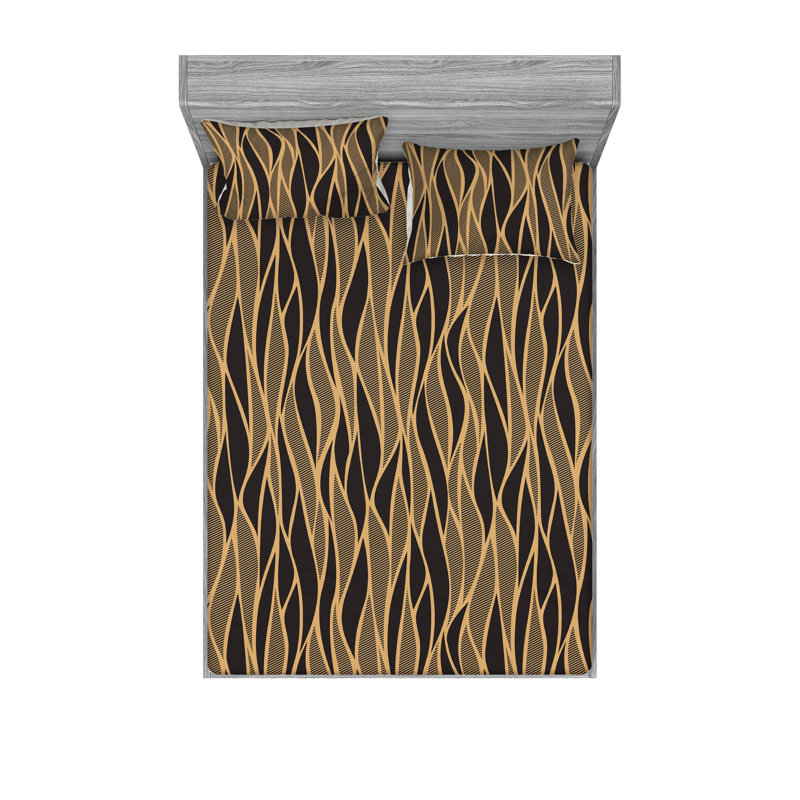 Drap-housse et taie décorative Ambesonne, Ensemble de draps pour très grand lit avec 2 taie