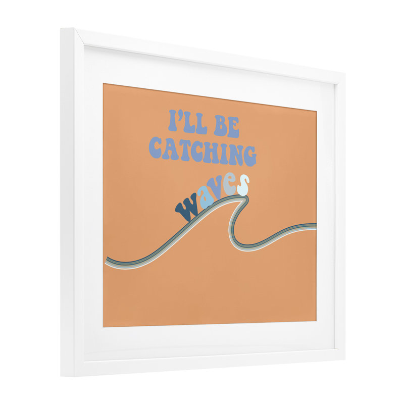 «I'm Be Catching Waves», reproduction encadrée sous verre rétro, design par Ashley Singleton, H 13 po x l 16 po
