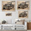Camionnette minimaliste monochrome sur bois-992920425