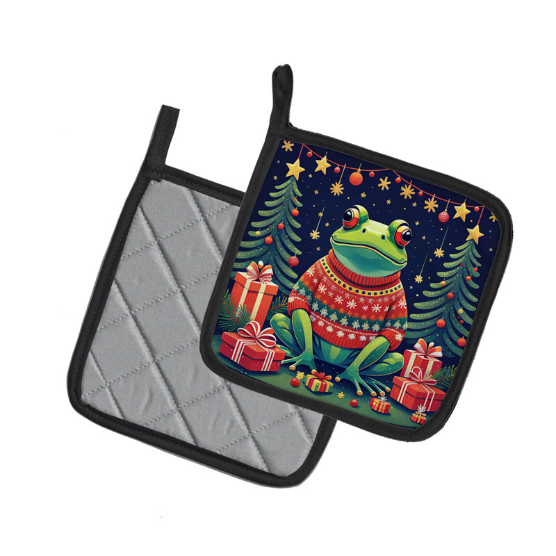 Paire de poignées grenouille de Noël