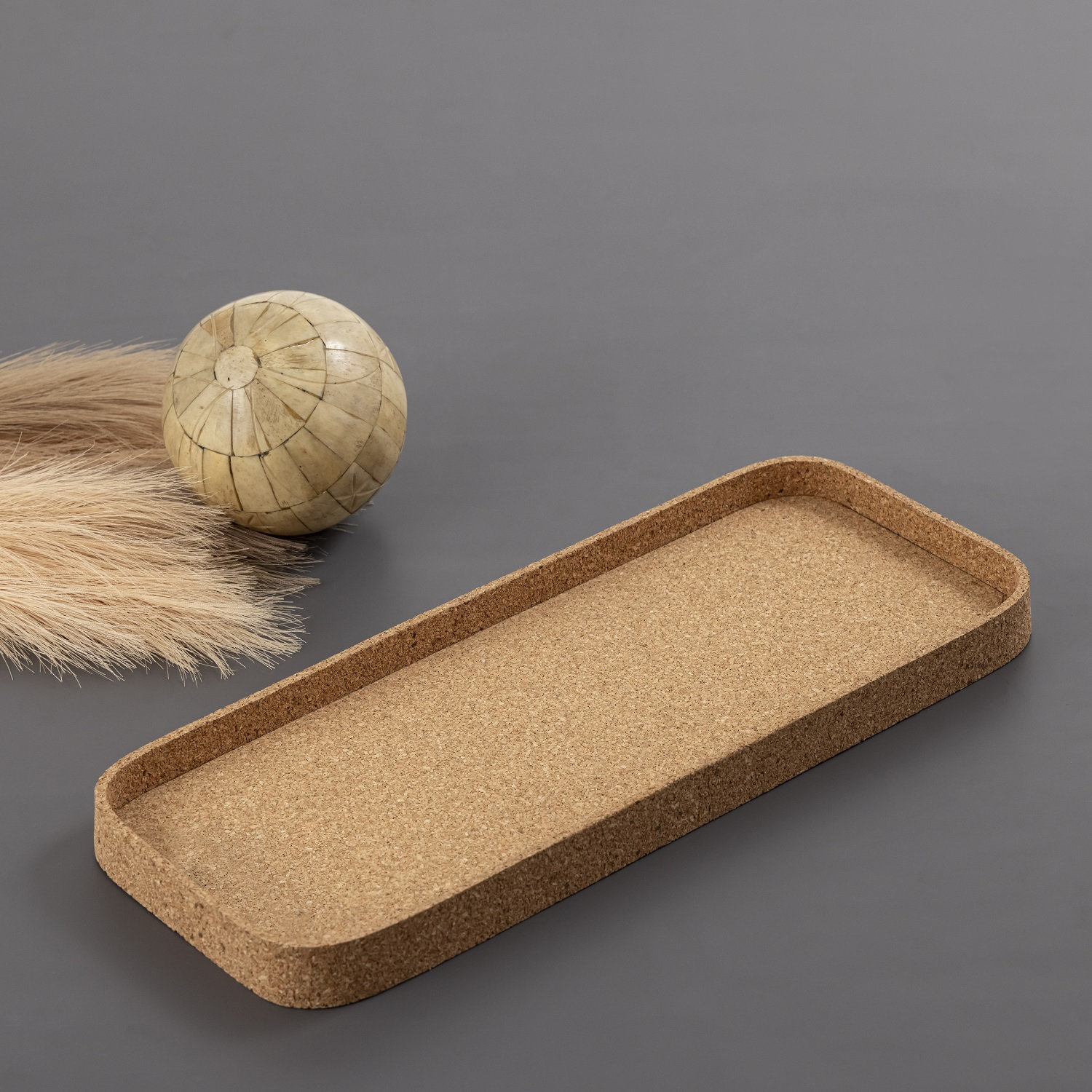 Cork Decorative Tray, 7.5"Wx18.5"Dx1.25"H