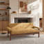 Canapé minimaliste à deux places en chenille - Sofa moderne capitonné avec accoudoirs rembourrés et coussin d'assise amovible-1463061065