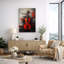 Abstrait rouge violon, musique contemporaine, images de salon, impression sur toile encadrée-126030857-126030863