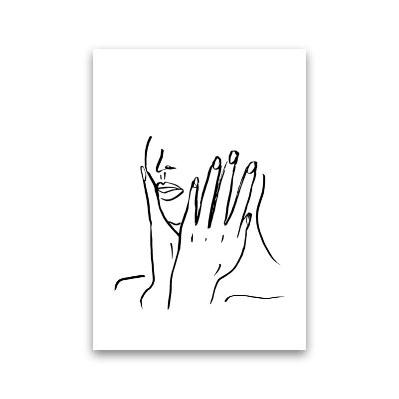Face Hands Sketch3 by Planeta444 - Print, No Framed, 30cm H x 21cm W x 1cm D