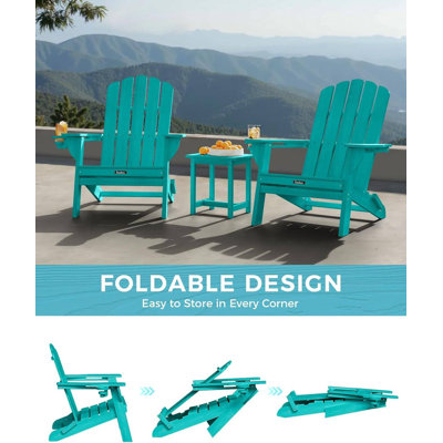 Ensemble de chaises Adirondack à texture de bois toutes saisons comprenant 2 chaises de jardin à 5 lattes pour le jardin, la piscine, le foyer d'extérieur et le foyer d'extérieur, Tiffany