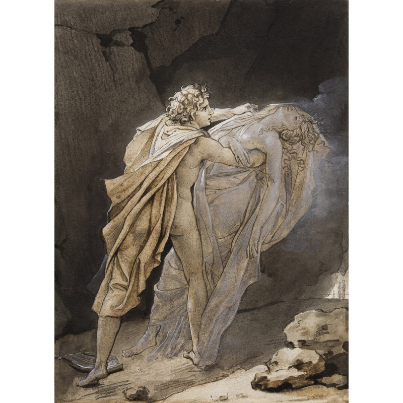 Orphée tente de conserver Eurydice (vers 1791), H 32 po x l 25 po