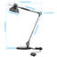 Lampe de table DEL grand format avec base métallique robuste, hauteur réglable, lampe de bureau intégrée 3CCT à intensité variable, commande gestuelle, AC100-240V pour usage commercial