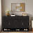 Farmhouse Sideboard With 3 Drawers, 4 Doors, Adjustable Shelf And Open Storage Compartments-986748922