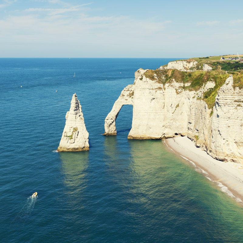 Cliffs Of Etretat Normandy France - Wrapped Canvas Print, 30cm H x 30cm W x 3.8cm D