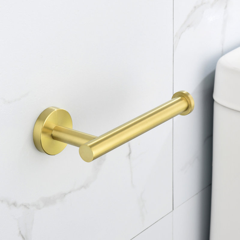 5 Brushed Gold Bathroom Towel Rack - Aluminium Build , Rust- For Different Rooms Easy Installation Directions 5 Piece Modern Look Strong And Corrosion Various Steps
