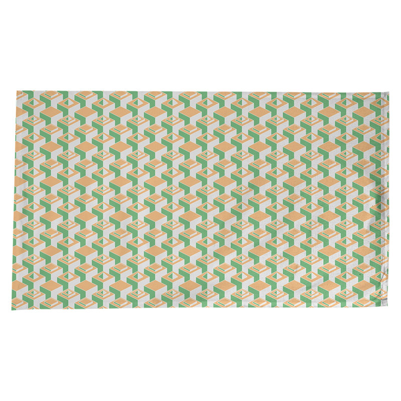 Nappe de gratte-ciels classiques, Orange/vert